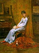 Thomas Eakins The Artist's Wife and his Setter Dog USA oil painting artist
